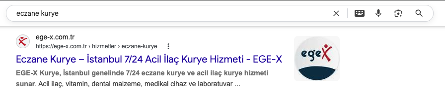Ege-X — hedef anahtar kelime sıralama görseli 1